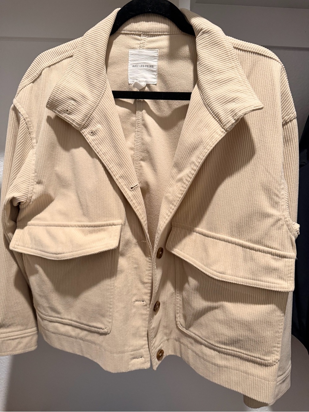 Avec Les Filles Beige Corduroy Utility Jacket